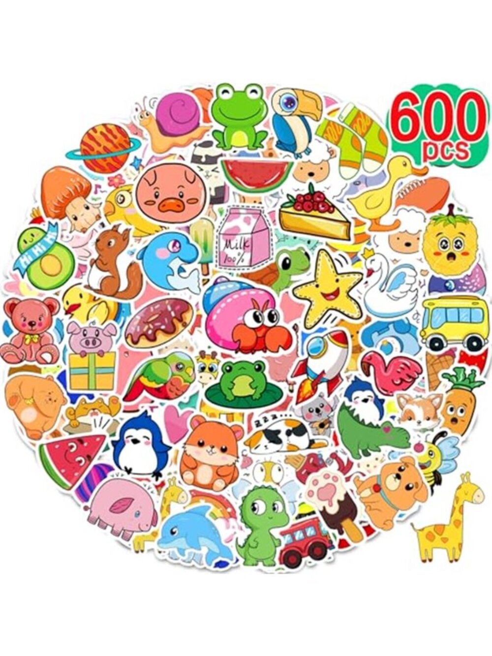 Apakkai 600 Pcs Cute Stickers for Kids, Water Bottle Stickers for Teens, Kawaii